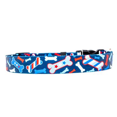 Yellow Dog Design Collar, Star Spangled Bones