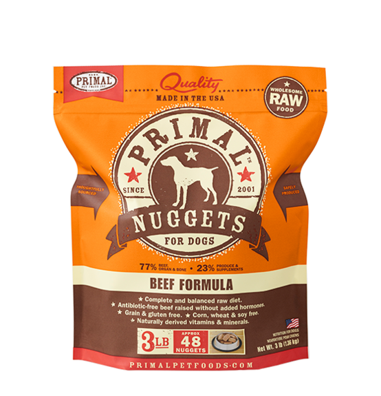 Primal Nuggets Raw Dog Food, 3 lb