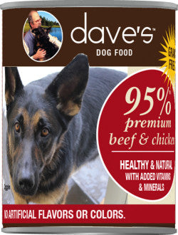Dave's 95% Premium Beef and Chicken Canned Dog Food