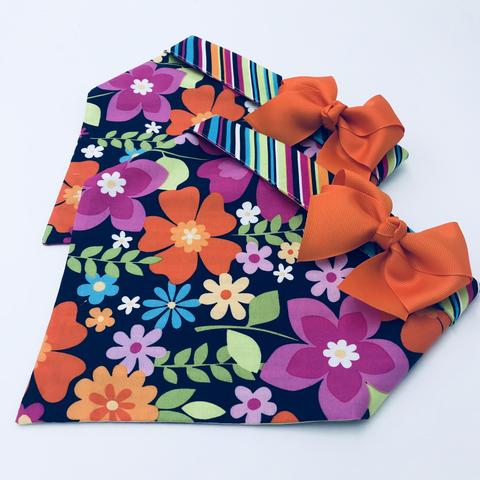 Chloe and Max Flower Power Bandana; with bow