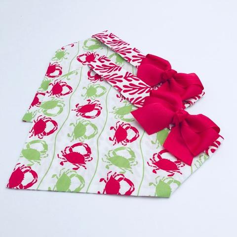 Chloe and Max Pink Crab Bandana with Bow