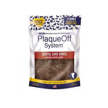 Swedencare Plaqueoff Dental Care Bones Natural Bacon 17 oz