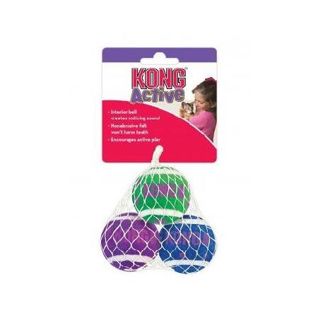 Kong Cat Toy Active Tennis Balls with Bells
