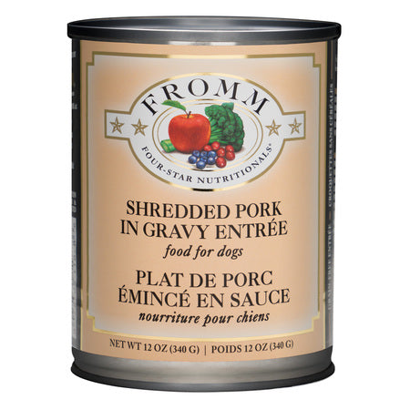 Fromm 4 Star Dog Can GF Shredded Pork in Gravy Entree 12oz