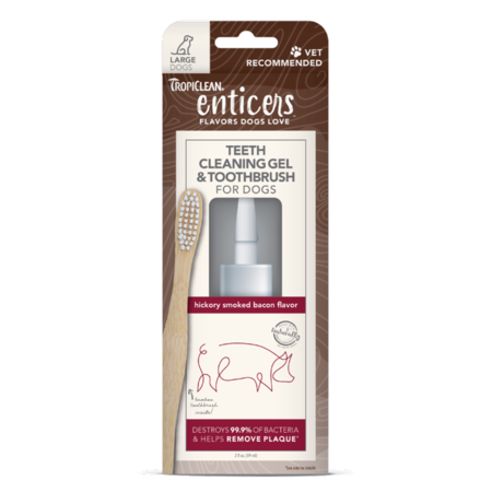 Tropiclean Enticers Dental Gel & Toothbrush Bacon Large