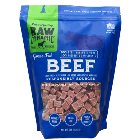 Raw Dynamic Frozen Dog Food Beef 3lb