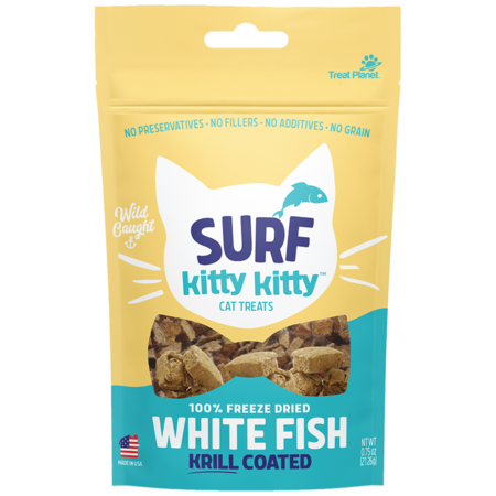Treat Planet Surf Kitty Kitty FD White Fish Treat with Krill Coating .6 oz