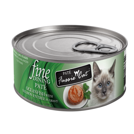 Fussie Cat Can Fine Dining Pate Oceanfish & Salmon 2.82 oz