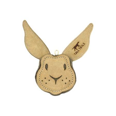 Tall Tails Dog Toy Natural Leather, Scrappy Rabbit 4"