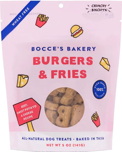 Bocce's Bakery Burgers & fries, 5 oz.