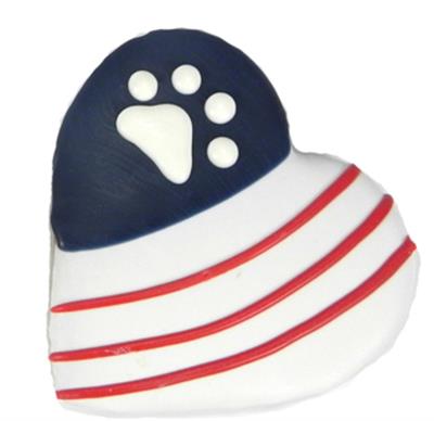 Pawsitively Gourmet Iced Cookie - Stars & Stripes Heart