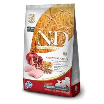 Farmina N&D Ancestral Grain - Chicken, Spelt, Oats & Pomegranate Recipe - Puppy, Medium & Maxi, 26.5 lb.