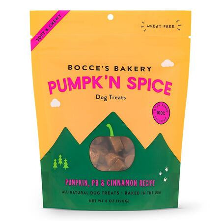 Bocce's Bakery Soft & Chewy Pumpk'n Spice Dog Treats, 6 oz.