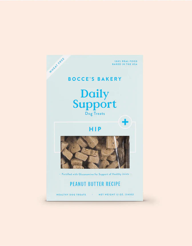 Bocce's Bakery Daily Support Dog Treats, Hip - Peanut Butter Recipe, 12 oz.