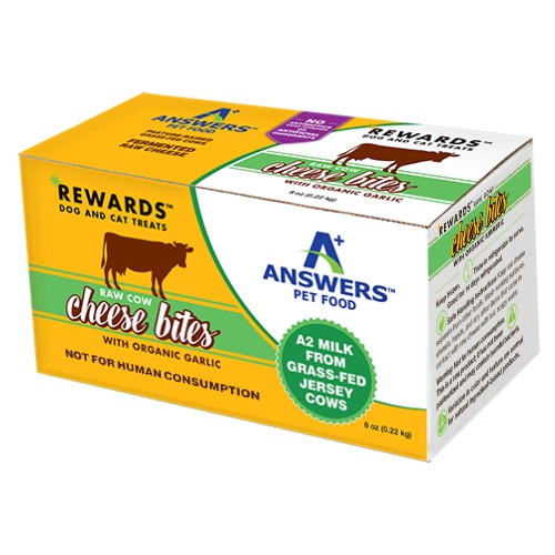 Answers Frozen Raw Cow Milk Cheese Treats with Garlic