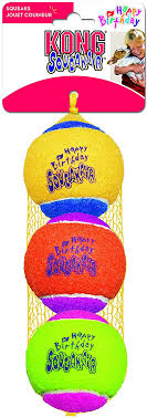Kong SqueakAir Happy Birthday Balls, 3 Pack