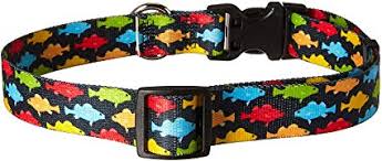 Yellow Dog Designs Collar, Black Rainbow Fish