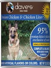 Dave's Canned Dog Food, 95% Chicken & Chicken Liver, 13 oz