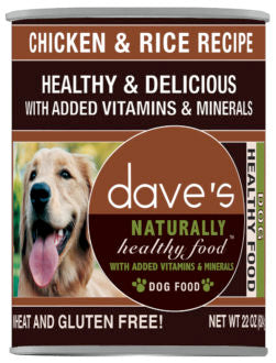 Dave's Naturally Healthy Chicken & Rice Canned Dog Food, 22 oz