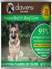 Dave's Canned Dog Food, 95% Beef & Beef Liver, 13 oz