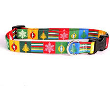 Yellow Dog Design Collar, Holiday Blocks