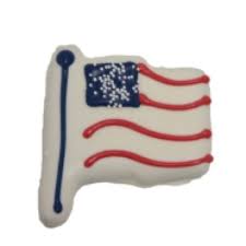 Preppy Puppy Iced Cookie - American Flag