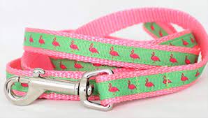 Beach Biscuit Flamingo Dog Collar, 1"