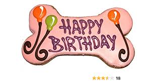 Pawsitively Gourmet Iced Cookie - Happy Birthday Bone, Pink 6"