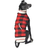 Worthy Dog Buffalo Sweater, Red and Black Plaid