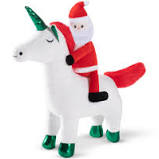 Fringe Santa Riding Unicorn Dog Toy