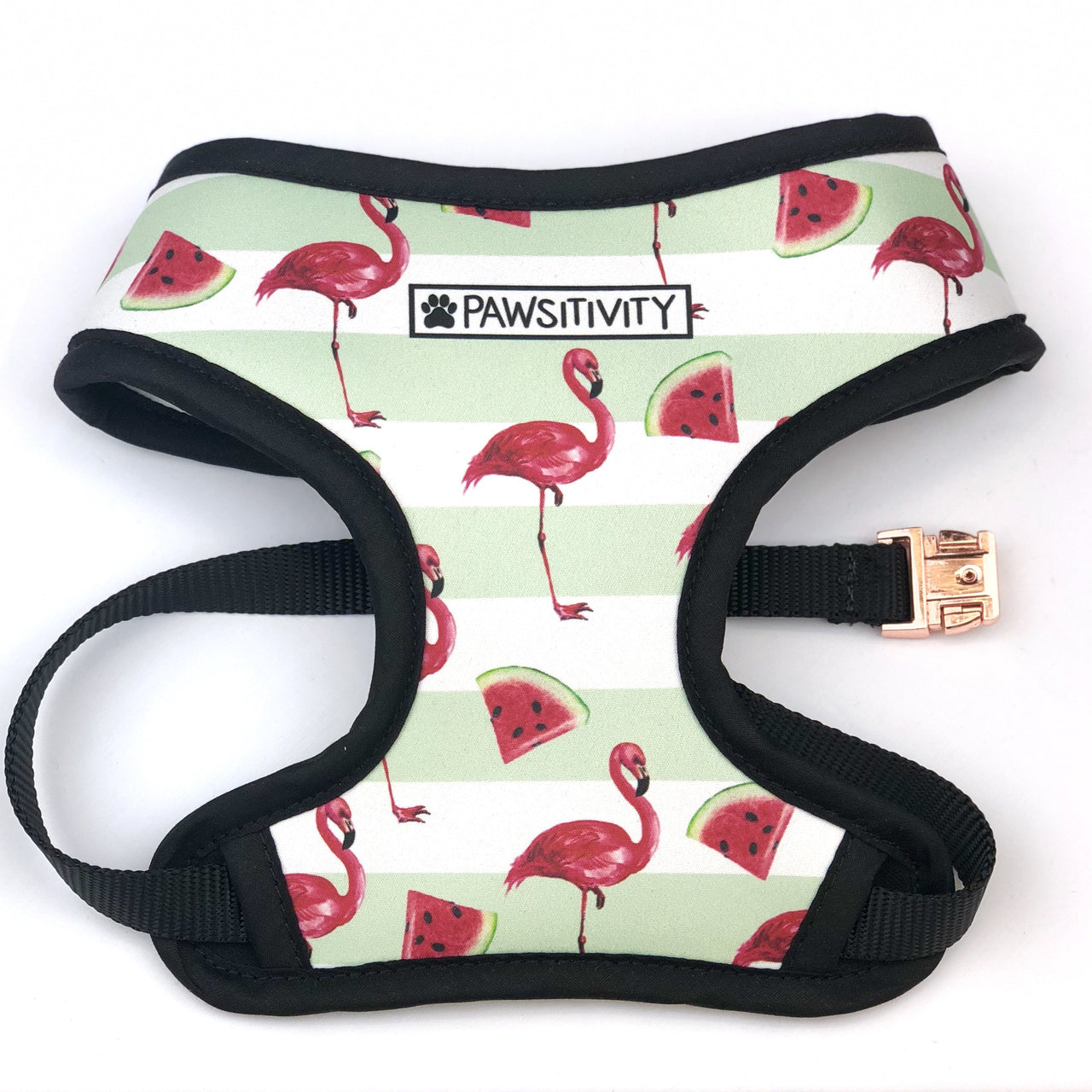 Pawsitivity Reversible Harness, Watermelon & Flamingos, Large