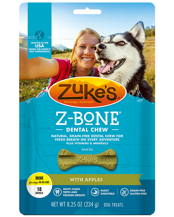 Zuke's Z Bone Dental Chew, Apple Crisp, Mini, 18 Count