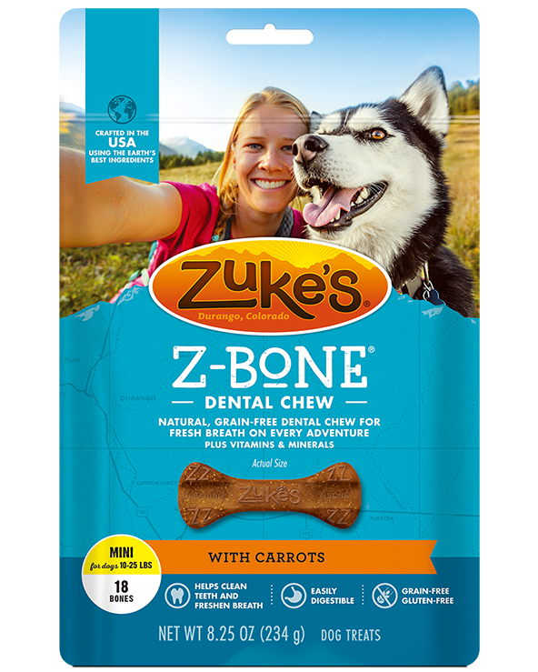 Zuke's Z Bone Dental Chew, Carrot Crisp, Regular, 8 Count